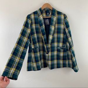 Luca Wildfang Green Yellow NWT Plaid Blazer Jacket